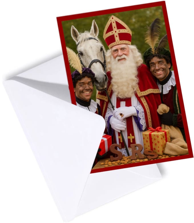 Sinterklaas Wenskaart - 6 Kaarten met Enveloppen