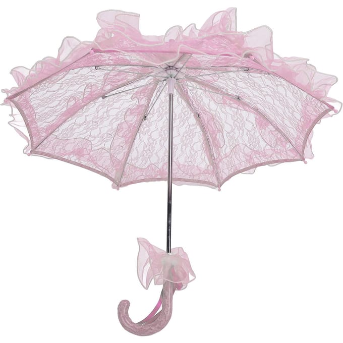 Kant Parasol Paraplu Handgemaakt Bruiloft Bruids Kant Paraplu Elegante Decoratieve Kant Paraplu roze
