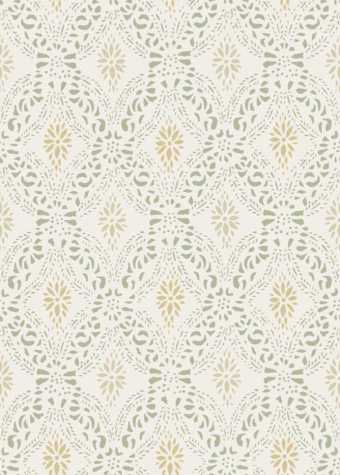 Boråstapeter Vliesbehang 8056 - Anno II - Botanisch Groen - 53cm x 10.05m