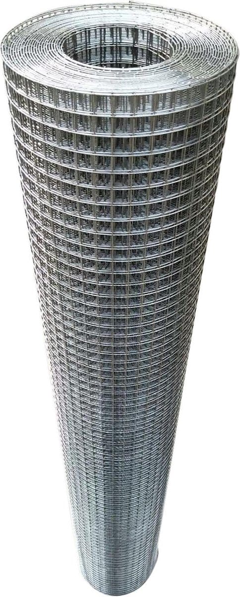 Volieregaas 12x12mm 1,00mm 100cm x 25m RVS.