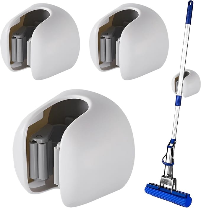 Famanu - Bezemhouder upgrade set van 3 zelfklevend wandmodel