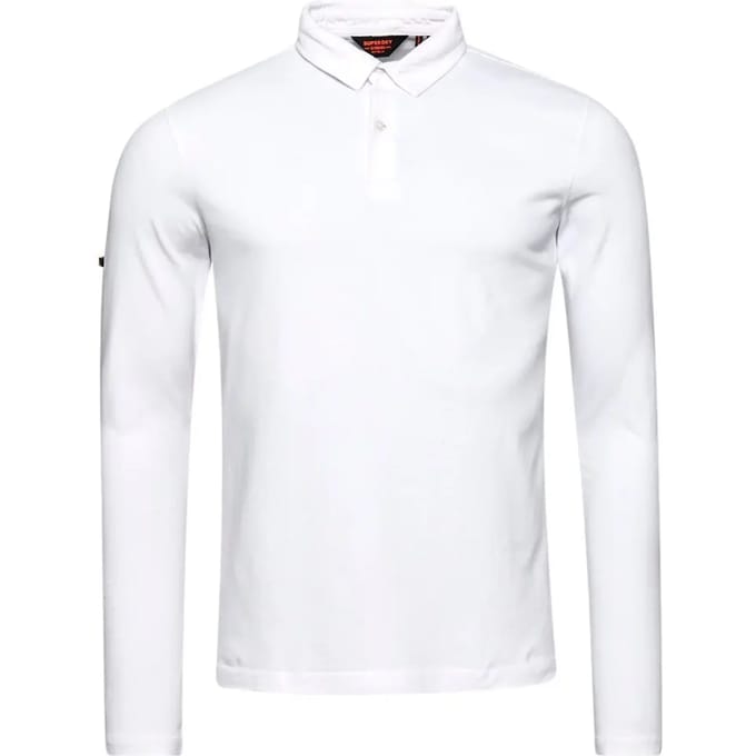 Superdry Studios Jersey Lange Mouw Poloshirt Wit 2XL Man