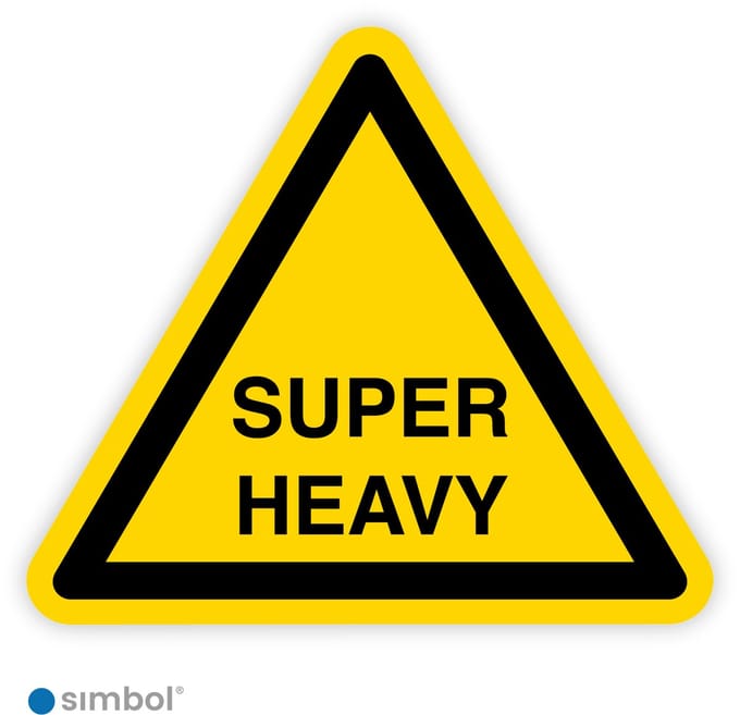 Simbol® - Stickers Super Heavy - Zware Lading - Formaat ▲ 5 x 5 x 5 cm.