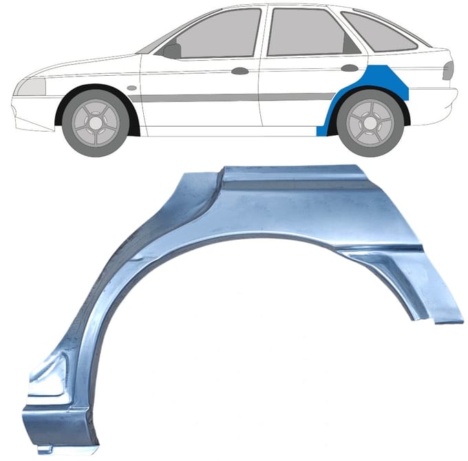 Reparatiepaneel achterspatbord voor Ford Escort 1995-2000 / Links