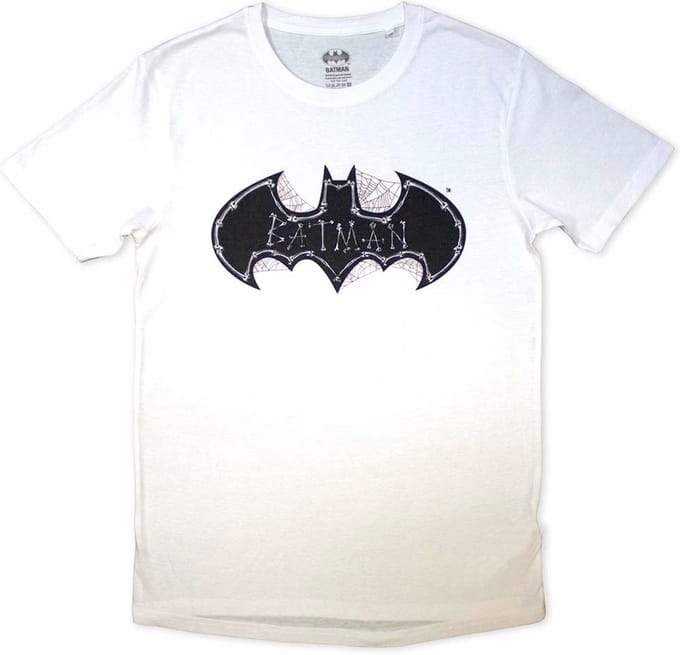 DC Comics Batman - Bat Skull & Cobwebs Heren T-shirt - S - Wit