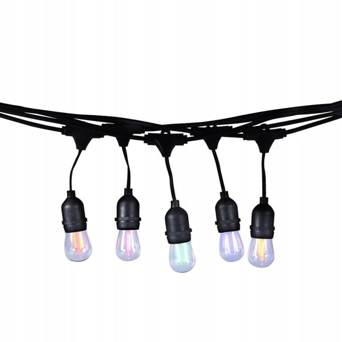 Eko-Light ST45 Kleuren Slinger, 10m, 10 Lampen, E27, IP44
