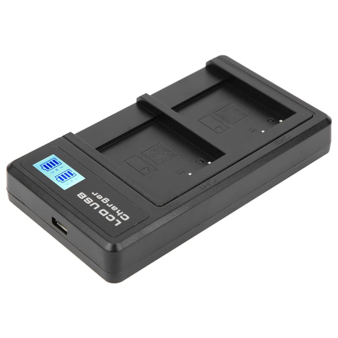 Draagbare Camera Batterijlader voor NPBN1 USB Camera Dubbele Lader met LCD-scherm black