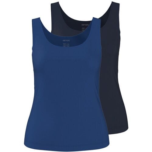 ESMARA Dames tanktops, 2 stuks (Donkerblauw/blauw, XS (32/34))