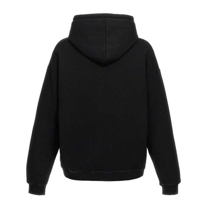Dsquared2 Relaxed Black Hoodie Met Wit Logo