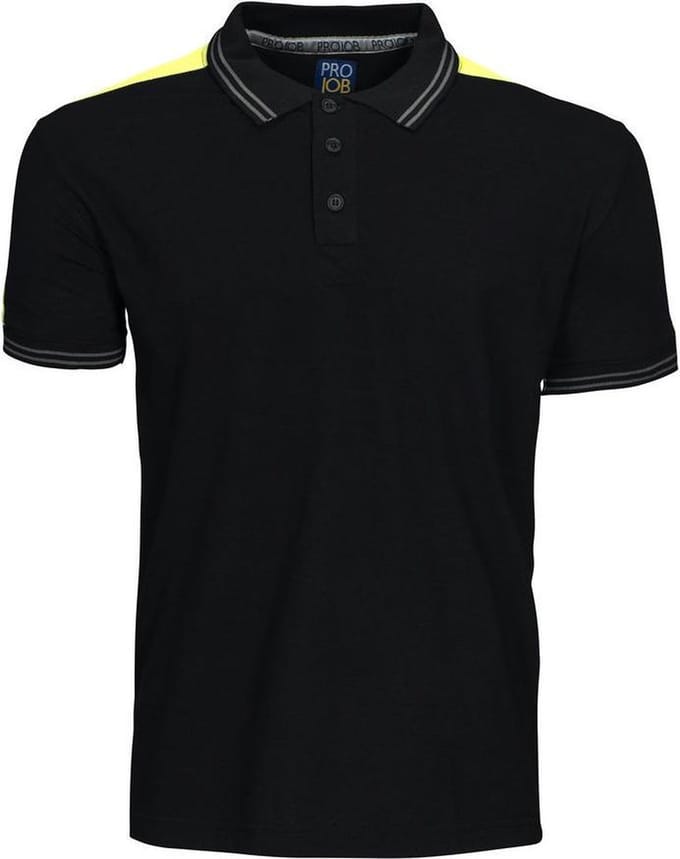 ProJob 2018 POLO MET FLUO INZETSTUKKEN 642018 - Zwart - M