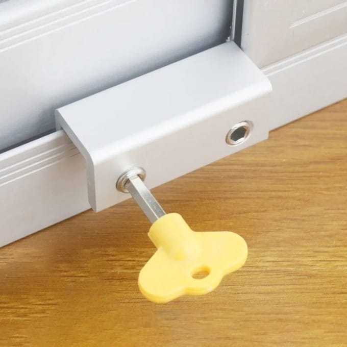 Schuifdeur stopper - 60mm - Met sleutel - Aluminium