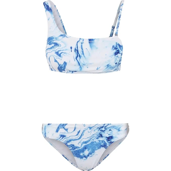 Urban Classics - Asymmetric Bikini set - S - Blauw/Wit