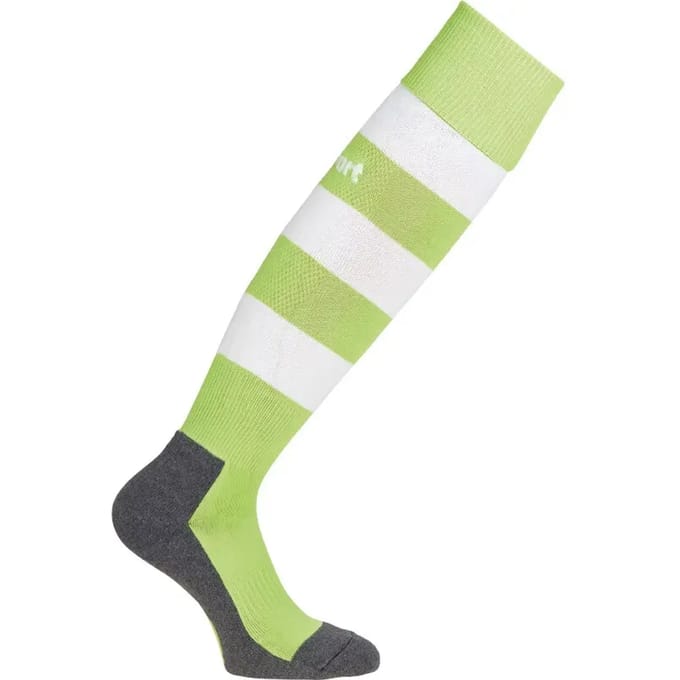 Uhlsport Team Pro Essential Stripe Voetbalkousen - Flash Groen / Wit | Maat: 33-36