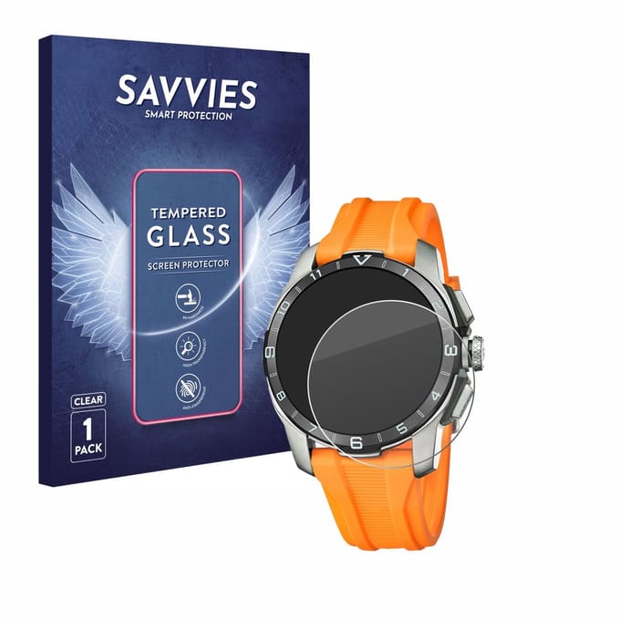 Savvies - Glas Screenprotector voor Festina Connected D (44 mm) - Gehard Beschermglas 9H