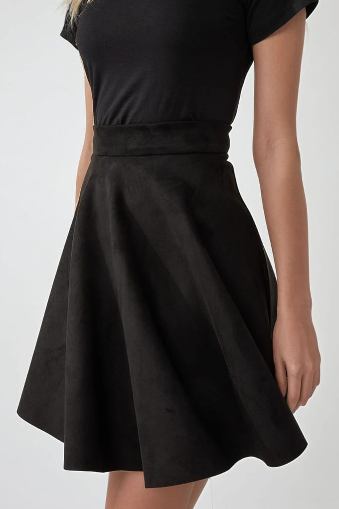 Elegante Hoge Taille Suède Mini Rok