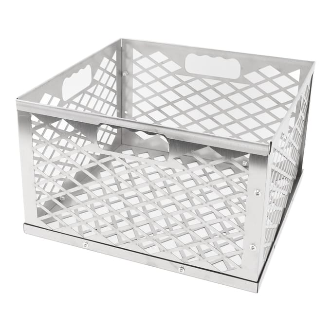Panier à charbon de bois amovible, portable, robuste et durable, en acier inoxydable, pour feu de camp gray
