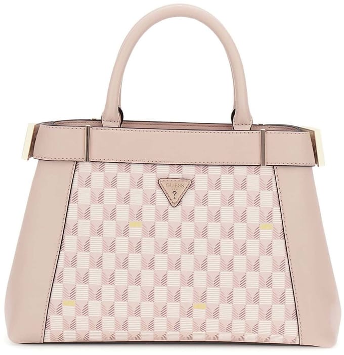 GUESS handtas schoudertas G Wave II Satchel Bag Blush Logo oud roze