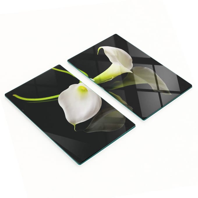 Multifunctionele decoratieve keukenplanken van gehard glas, Kalia, 2x30x52 cm