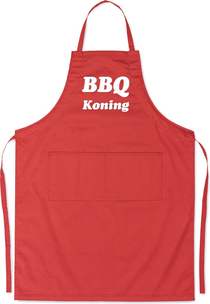 BBQ Koning - Luxe Schort Keukenschort met tekst - Rood