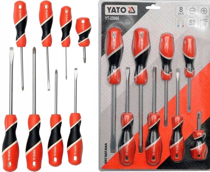 Yato - Professionele Schroevendraaierset - 8 Stuks - Staal S2 - Ergonomische Handgreep
