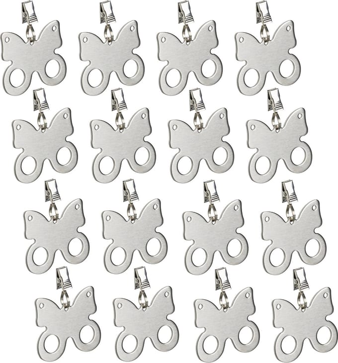 tafelkleed gewichtjes - set van 16 - vlinder - rvs - zilver