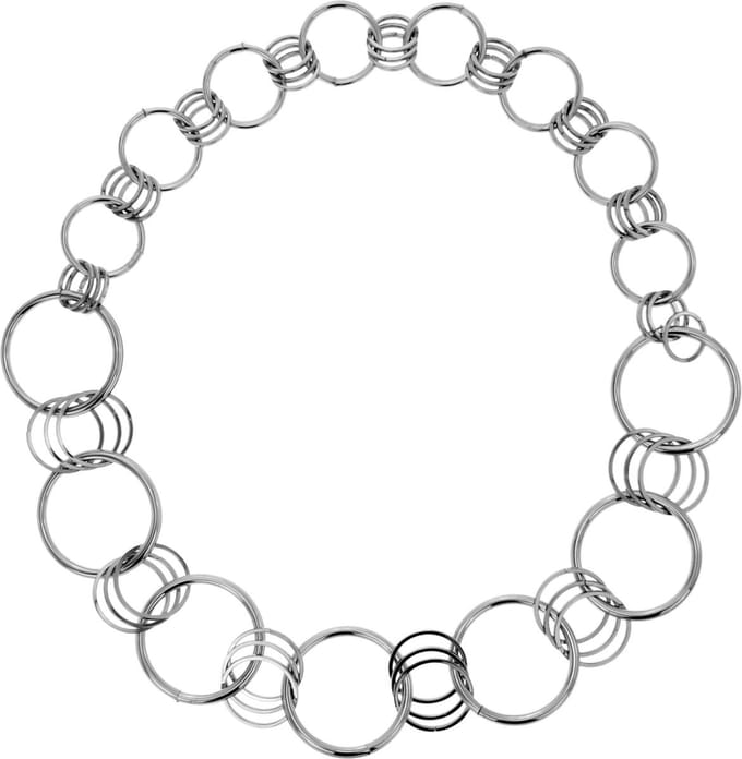 Behave - Ketting zilverkleur met cirkels - Moderne minimal stijl