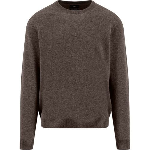 Fynch-Hatton Trui O-Neck Solid Color Cashmere Dark Chocolate / male