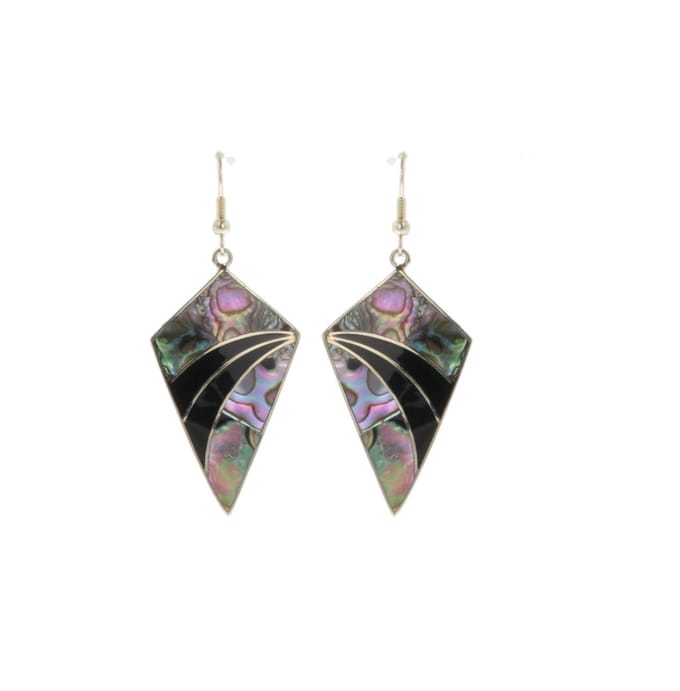 Behave - Oorhangers - Abalone schelp - Geometrisch design - Feeststijl