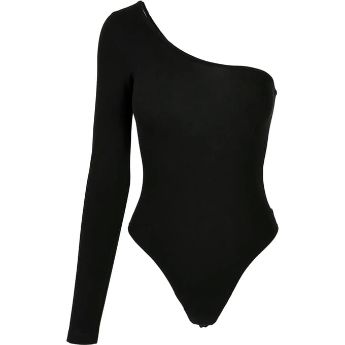 Damesbodysuit Urban Classics organic asymmetric one sleeve