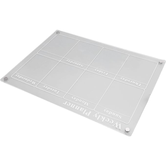 Acryl Whiteboard Kalender Herbruikbaar Transparant Kalender Planner Bord met 3 Kleuren Markers white