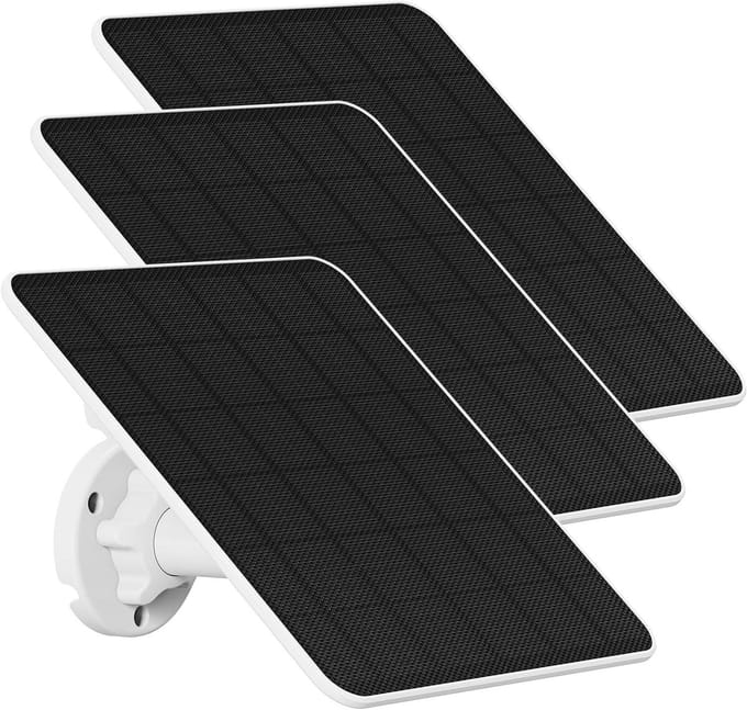 Zonnepaneel - Energiepaneel Camera - Camera Voeden - IP65 Waterdicht - 6 Watt - Wit