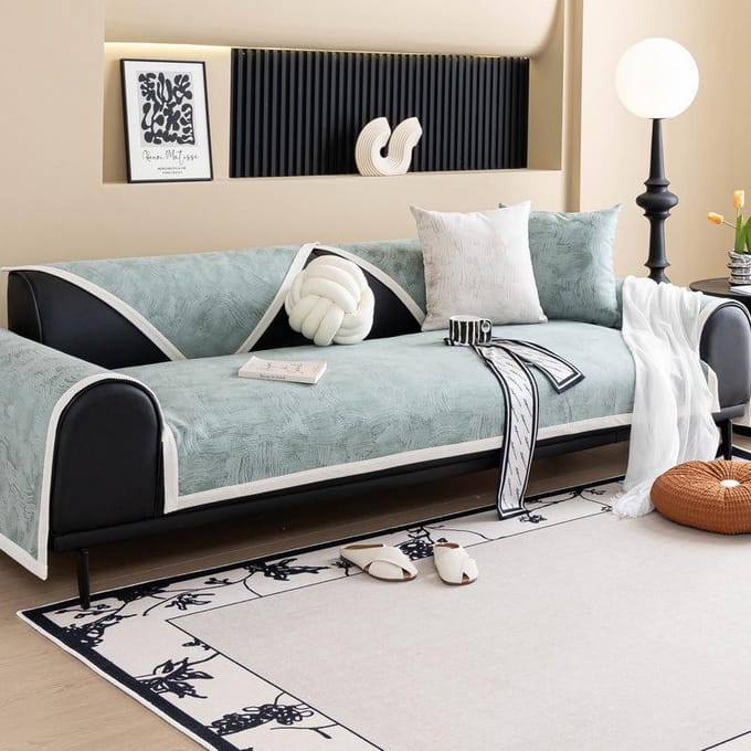 Gestructureerd Sofakussen, Universeel voor Alle Seizoenen, Nieuw Sofakussen, Lichte Luxe, High-end Gevoel, Antislip Sofahoes 70*70cm