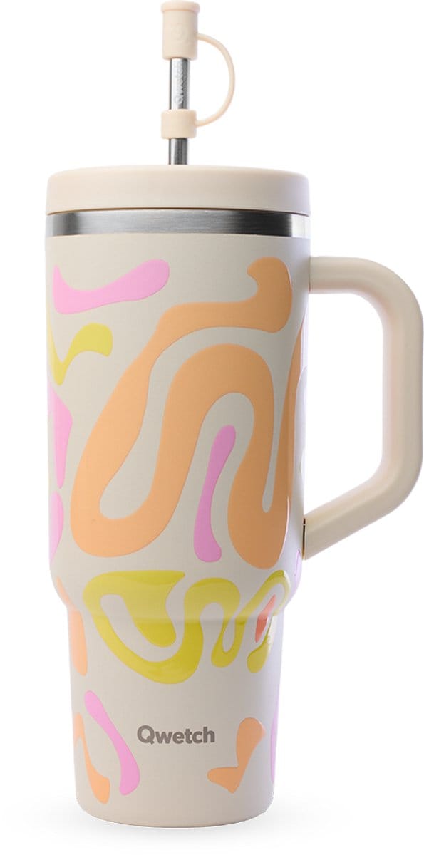Qwetch Travel Cup Geïsoleerd - Waves Zand