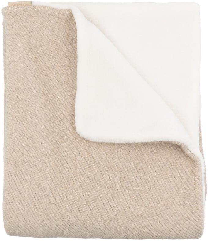 Bamboom Geborstelde Wiegdeken met pluche – Melange Sand