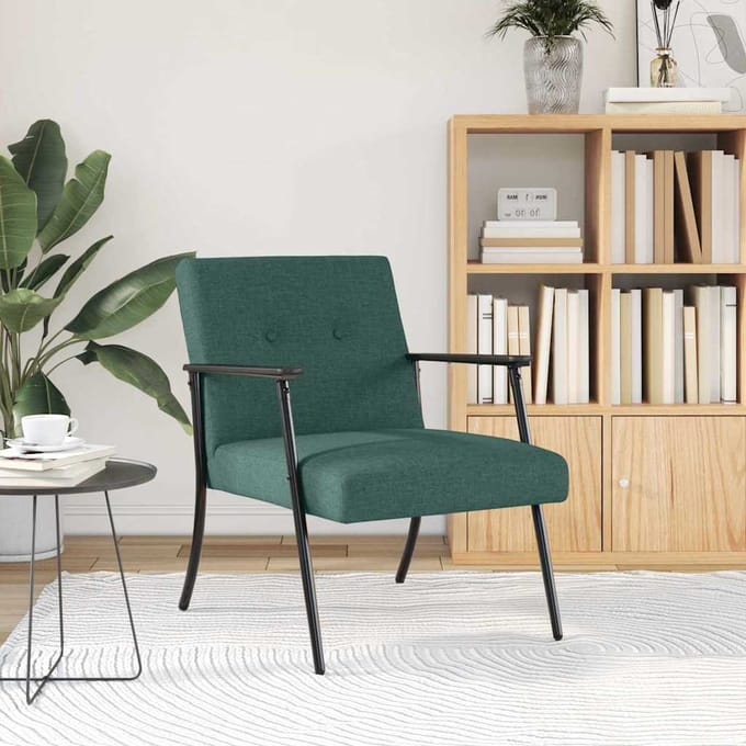 vidaXL - Fauteuil - Donkergroen - Stof