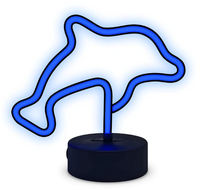 PartyFunLights - LED Neon Dolphin Lamp - dolfijn - blauw - op USB én batterijen