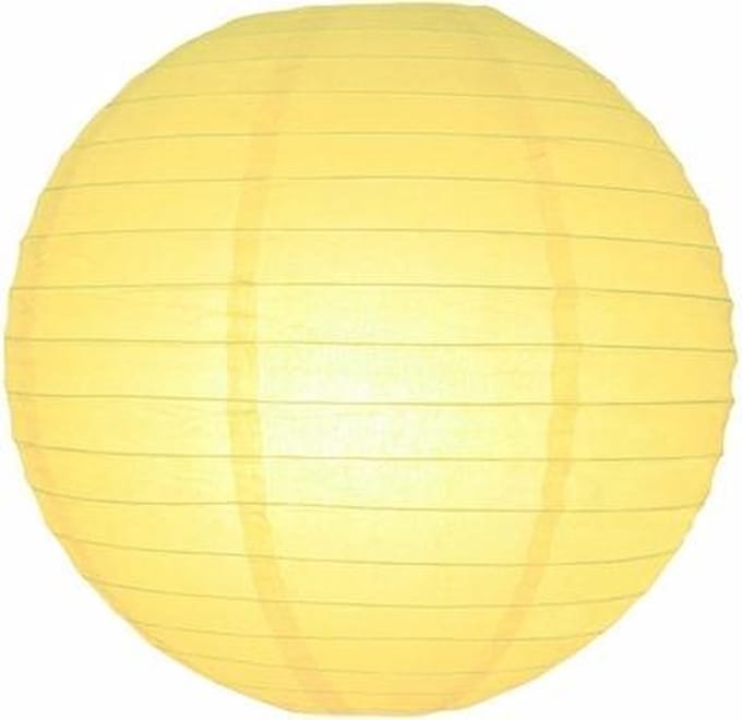 5 x Lampion licht geel 25 cm