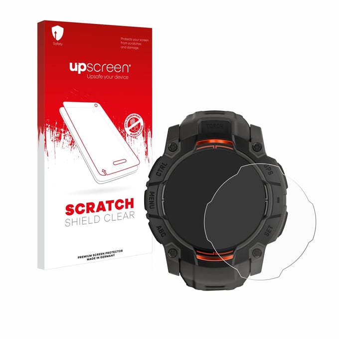upscreen - Screenprotector voor Garmin Instinct 3 Solar (45 mm) - Folie Beschermfolie transparant