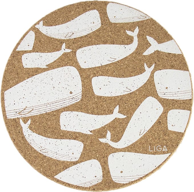 LIGA - Placemat Walvis Set van 4 Stuks - Kurk - Beige -