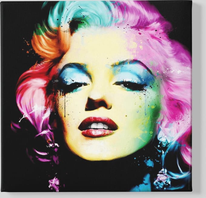 Canvas Schilderij - Marilyn Monroe - Portret - Vierkant - 100x100x2 cm