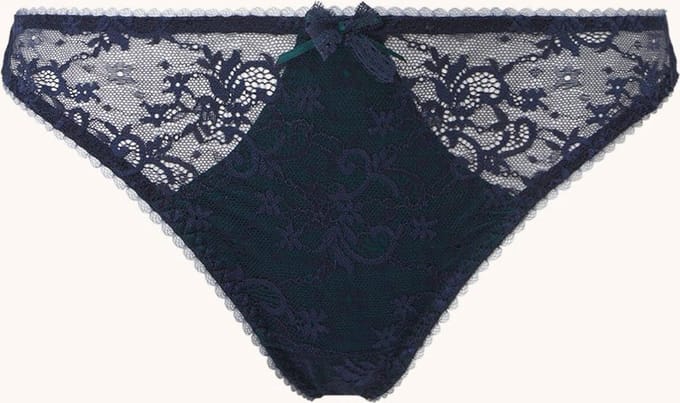 Aubade Courbes Divines string van kant - Blauw - Maat 36