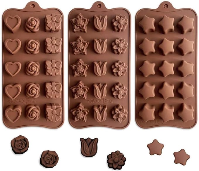 Solidchoice - Silicone Chocoladevorm Set van 3 Stukken voor Bakken