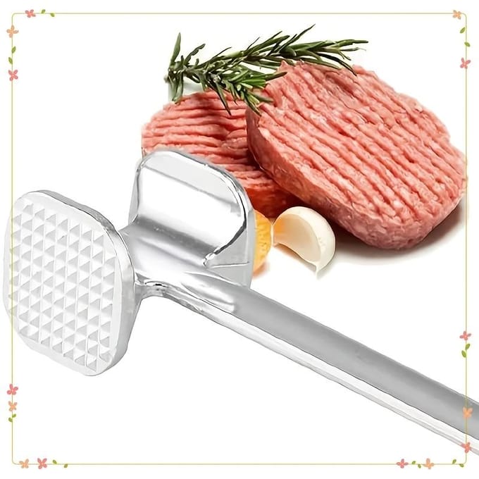 RVS Vleesmalser Hamer, Dubbelzijdige Steak Klopper voor Thuisgebruik white