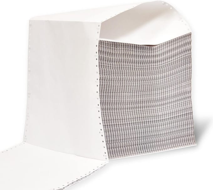 Wit Continu Papier Dubbelvel Gevouwen Zigzag 1500 Vellen - Kopieerpapier voor Printers