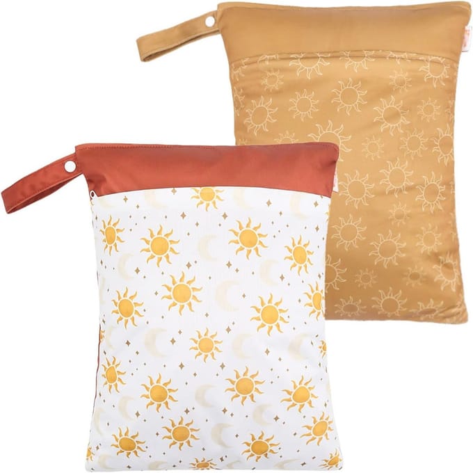Waterdichte luiertas voor stoffen luiers, set van 2 herbruikbare organizers