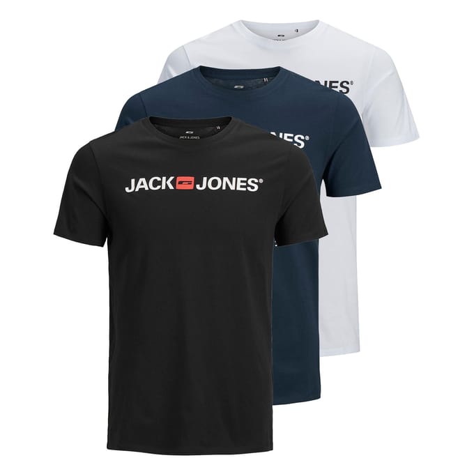 JACK&JONES JJECORP LOGO TEE SS CREW NECK 3PK MP Heren T-shirt - Maat S