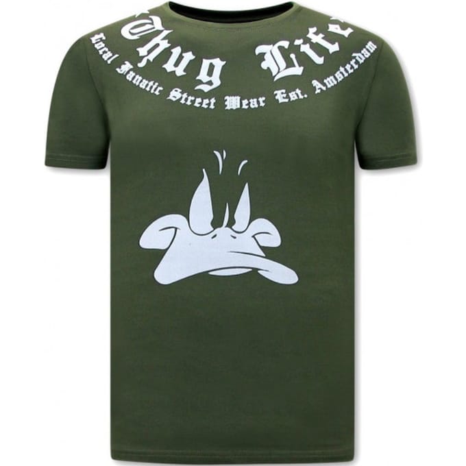 T shirt Korte Mouw Heren - Thug Life - Groen