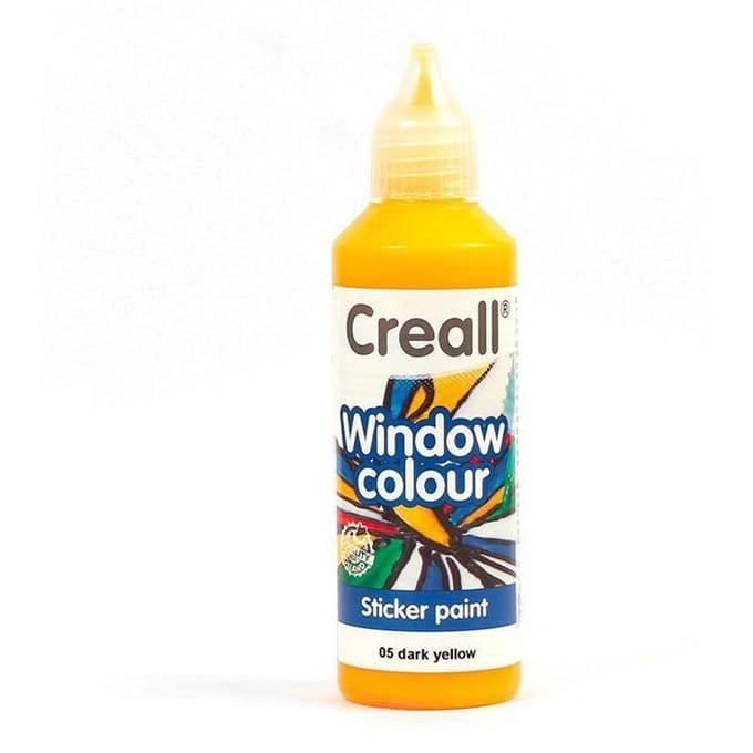 Peinture repositionnable pour vitres Creall Glass 80 ml - jaune foncé