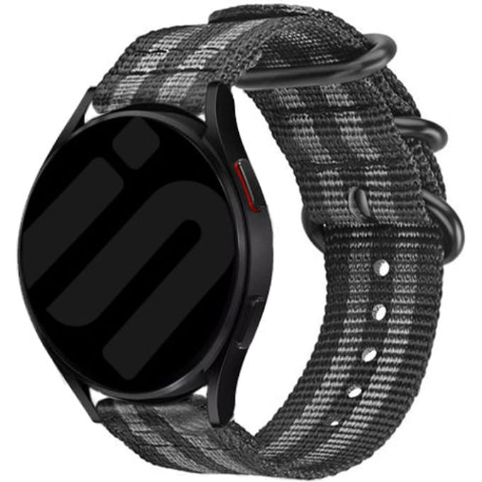 Huawei Watch GT 6 - 46mm nylon gesp bandje (zwart/grijs)