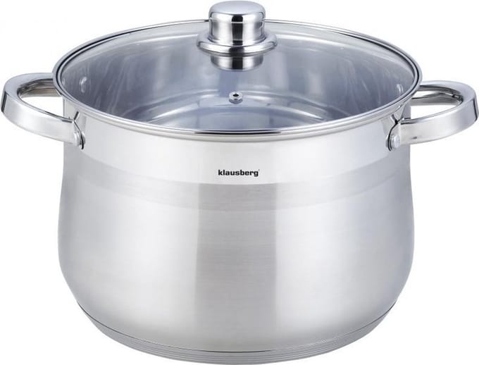 Klausberg 7165 - soeppan met deksel - 13L - Ø28 cm - RVS - inductie - alle warmtebronnen